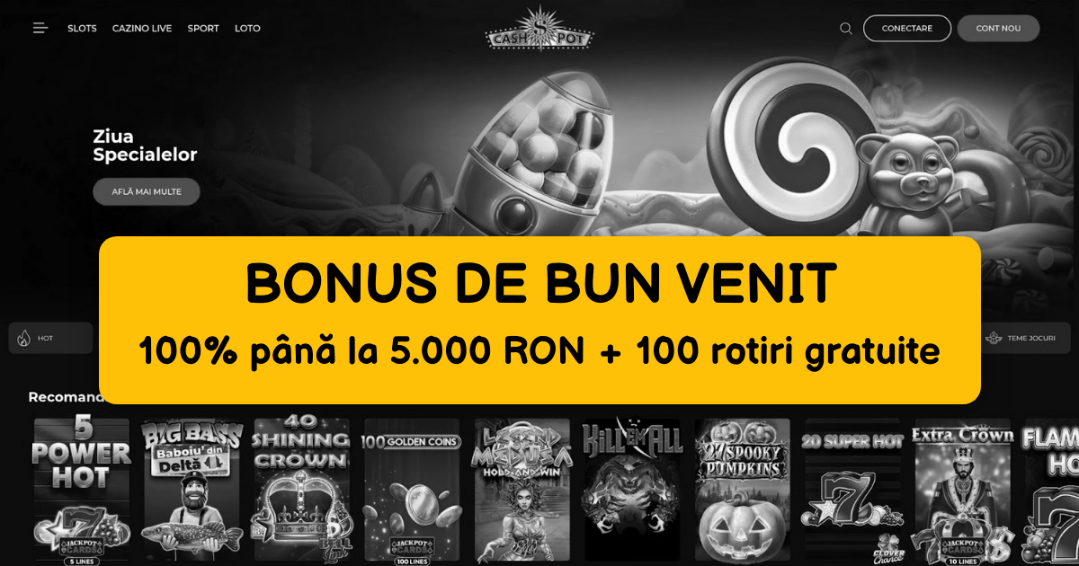 Cashpot Casino - Sloturi online top cu bonus 2500 RON